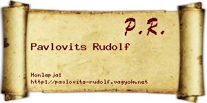 Pavlovits Rudolf névjegykártya