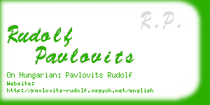 rudolf pavlovits business card